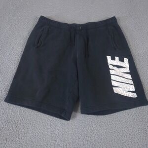 Nike Shorts Men Large Black Sweat 10" Sportswear Club Fleece Basketball Training